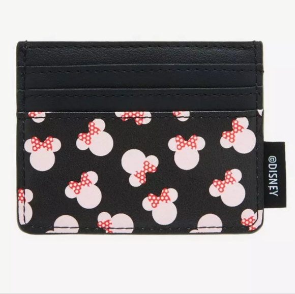 Loungefly Disney Minnie Mouse Pink Heads Mini Backpack with Cardholder NWT - Picture 5 of 7